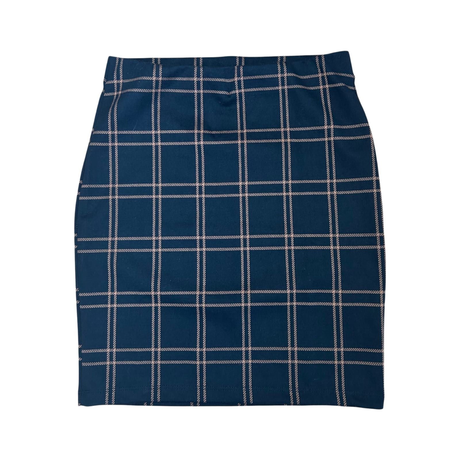 Janina Rock Damen Gr S Braun Kariert Stretch Midi Elegant Business