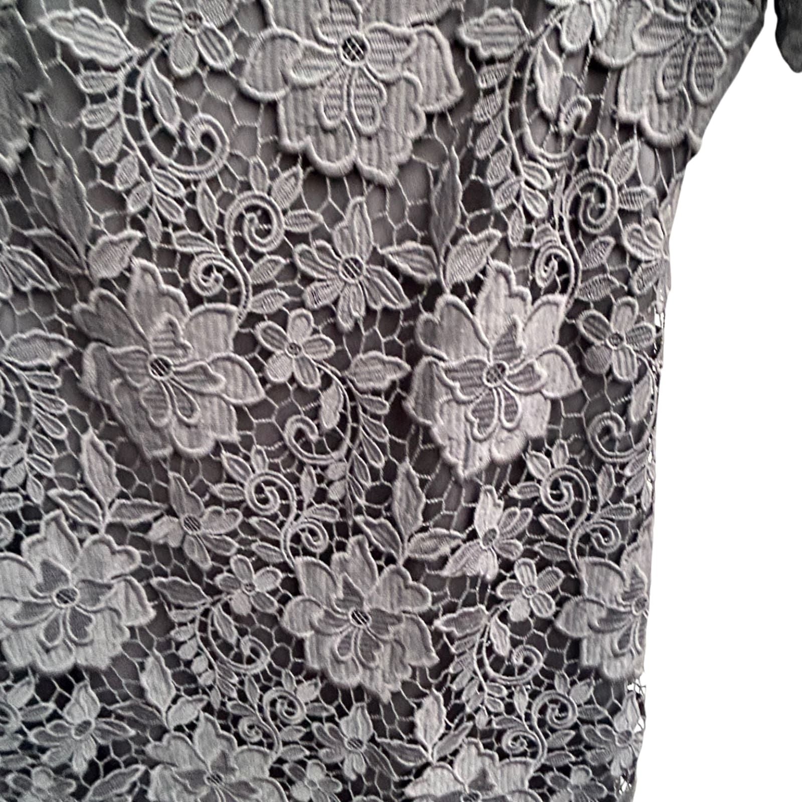Gina Bacconi Kleid Damen Gr 36 Grau Spitze Elegant Abendkleid Partykleid Neu