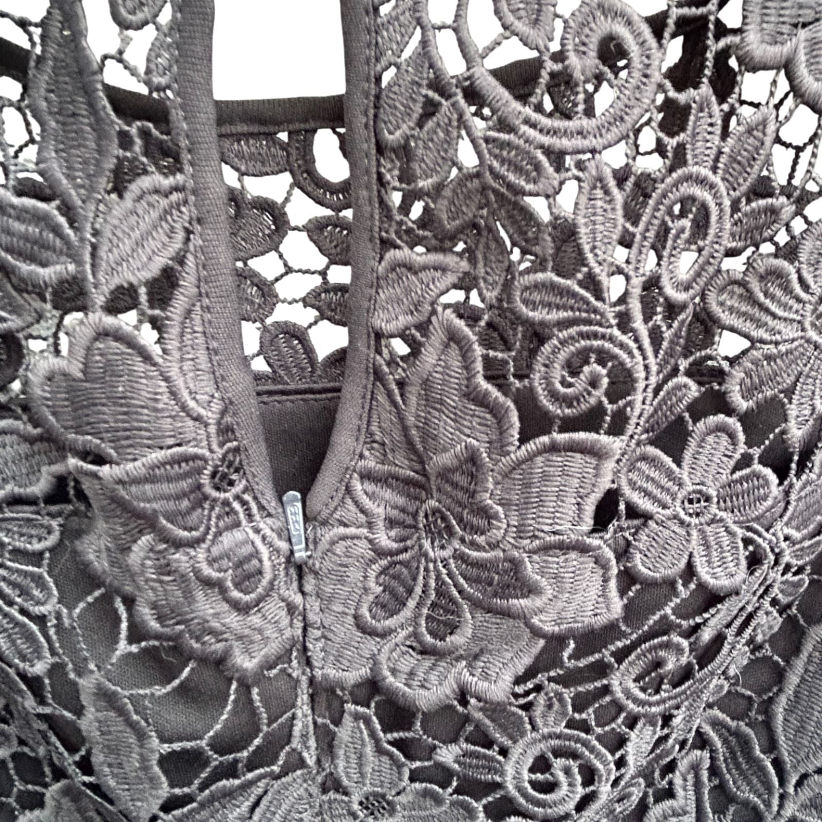 Gina Bacconi Kleid Damen Gr 36 Grau Spitze Elegant Abendkleid Partykleid Neu