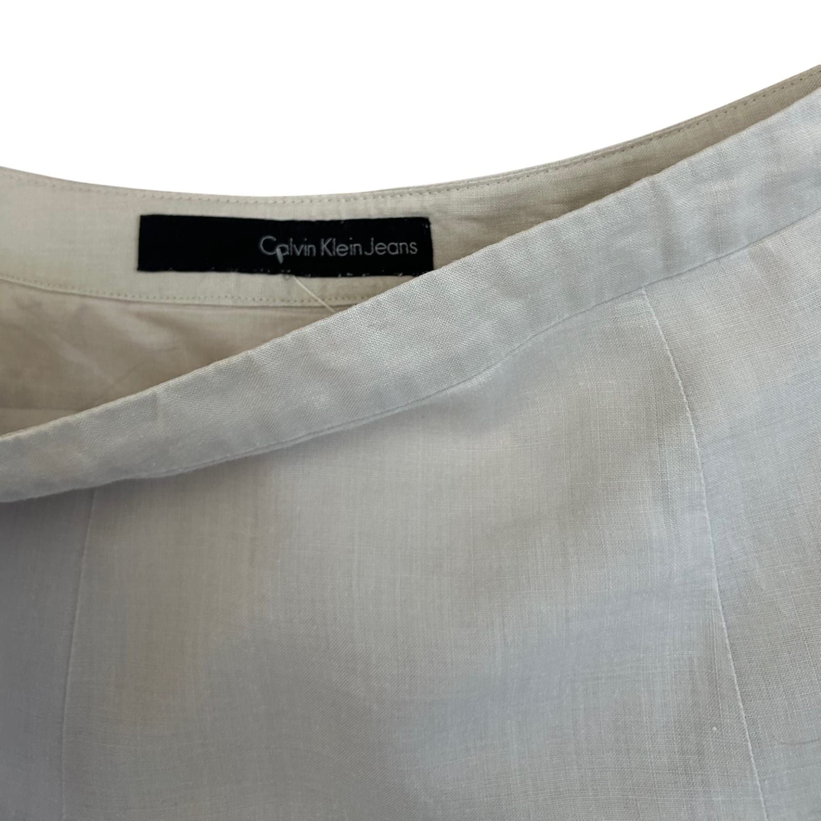 Calvin Klein Jeans Rock Damen Gr 38 Beige Volant Kurz Elegant Sommer