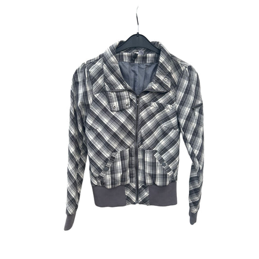 H&M Damen Bomberjacke Kariert Größe 42 Urban Streetstyle Übergangsjacke Cool