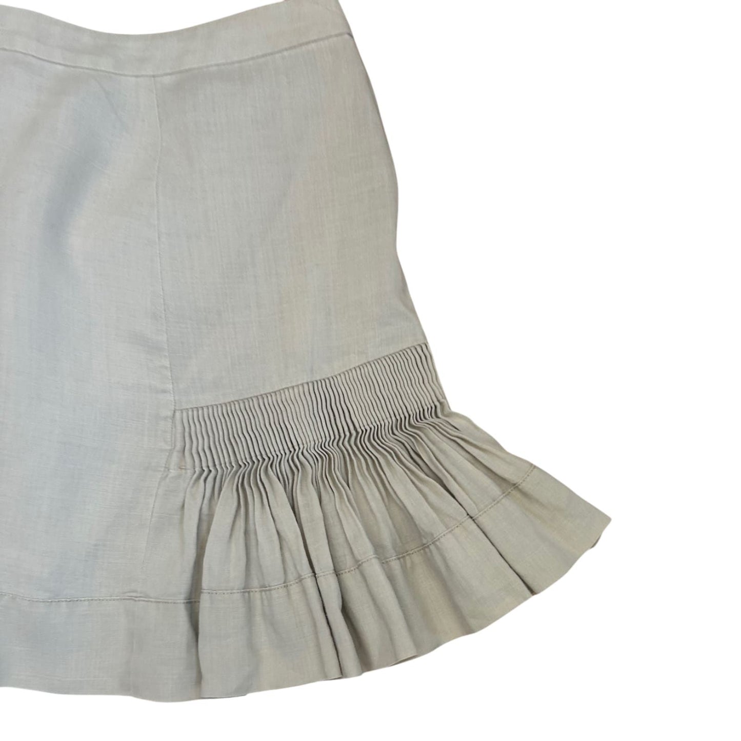 Calvin Klein Jeans Rock Damen Gr 38 Beige Volant Kurz Elegant Sommer