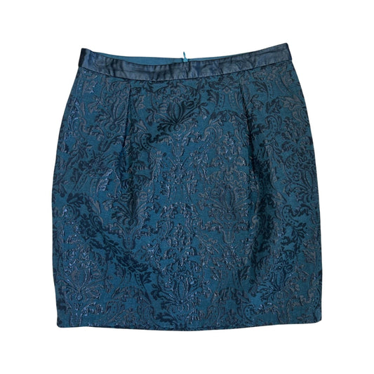 Esprit Rock Damen Gr 38 Grün Glanz Florales Muster Elegant Party Kurz