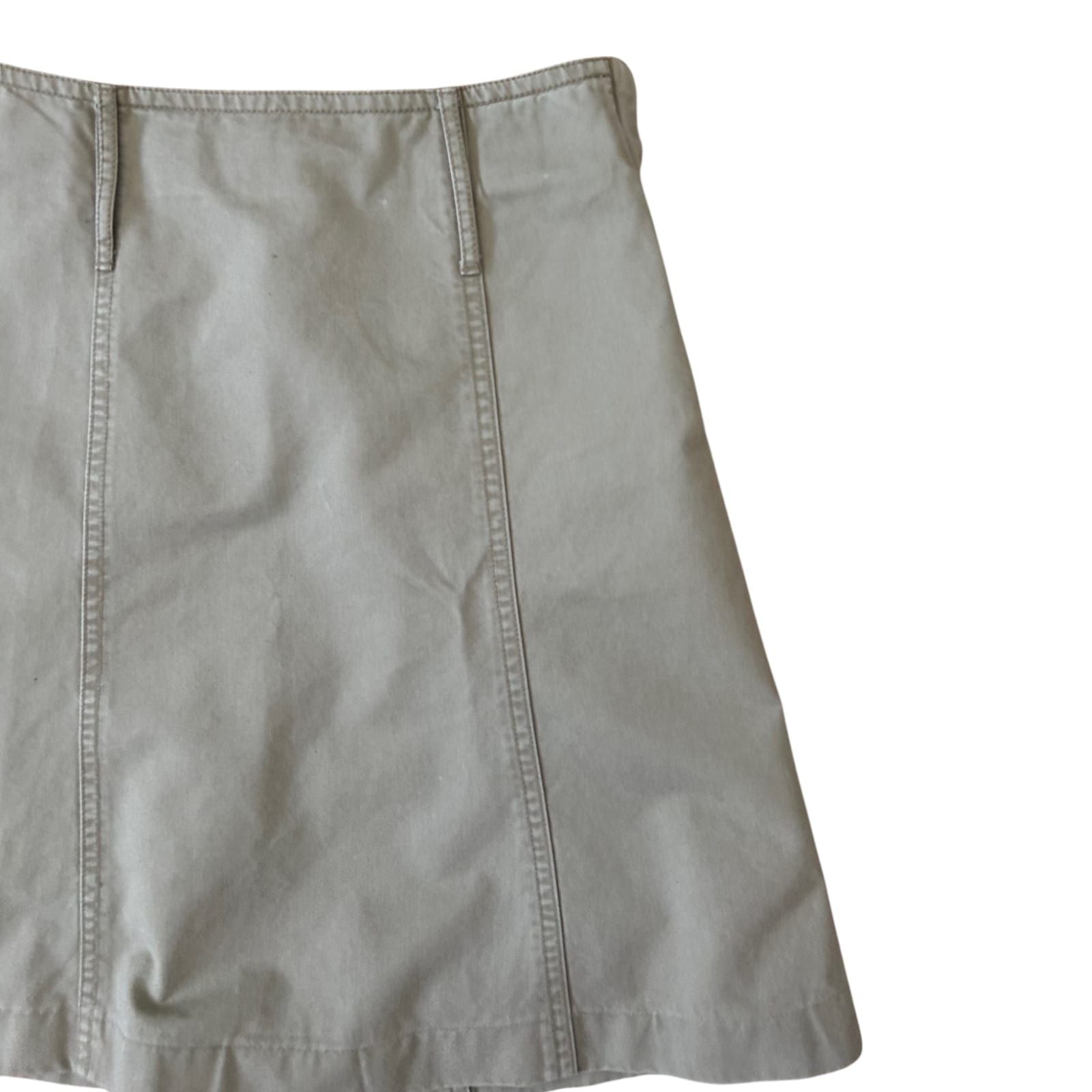 Esprit Rock Damen Gr 34 Beige Baumwolle A-Linie Midi Sommer Elegant