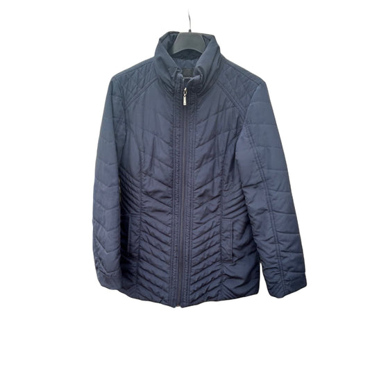 Mark Adam NY Damen Steppjacke Größe 40 Dunkelblau Elegant Länge 73 cm
