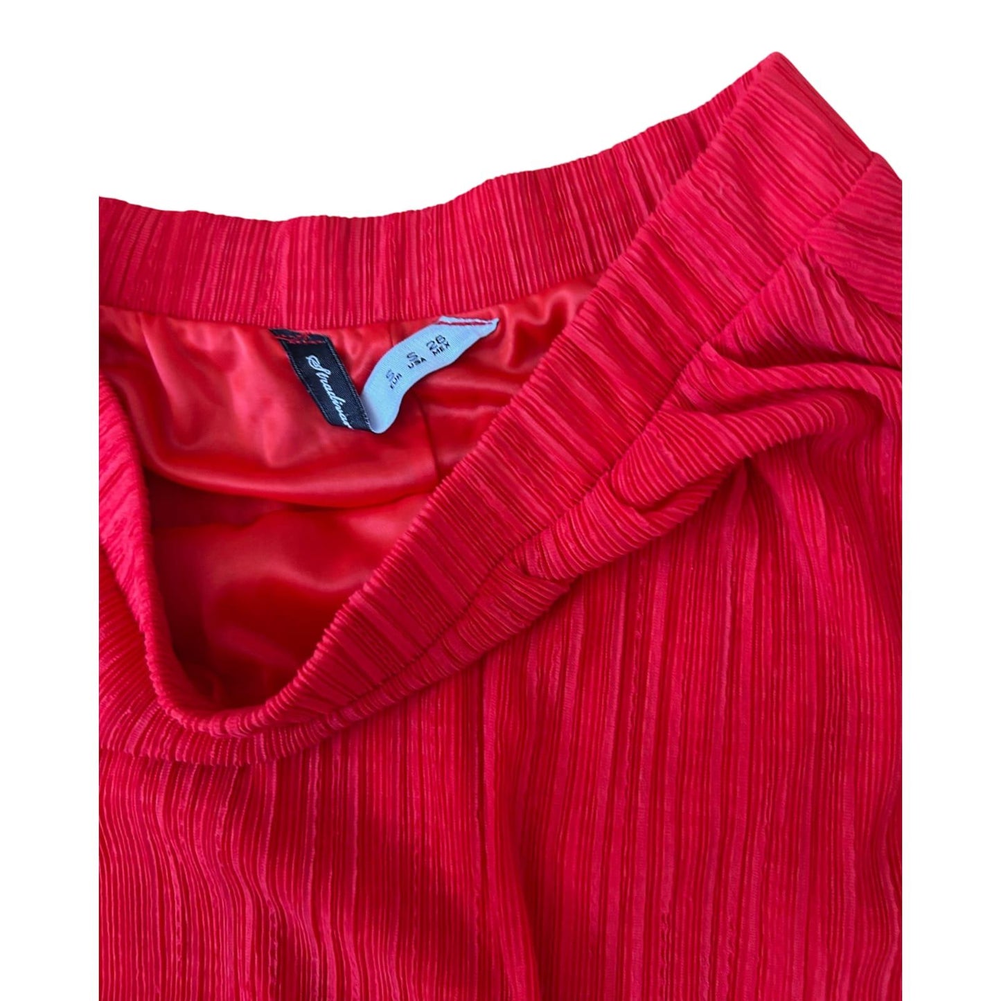 Stradivarius Rock Damen Gr S Rot Asymmetrisch Sommer Mini Trend