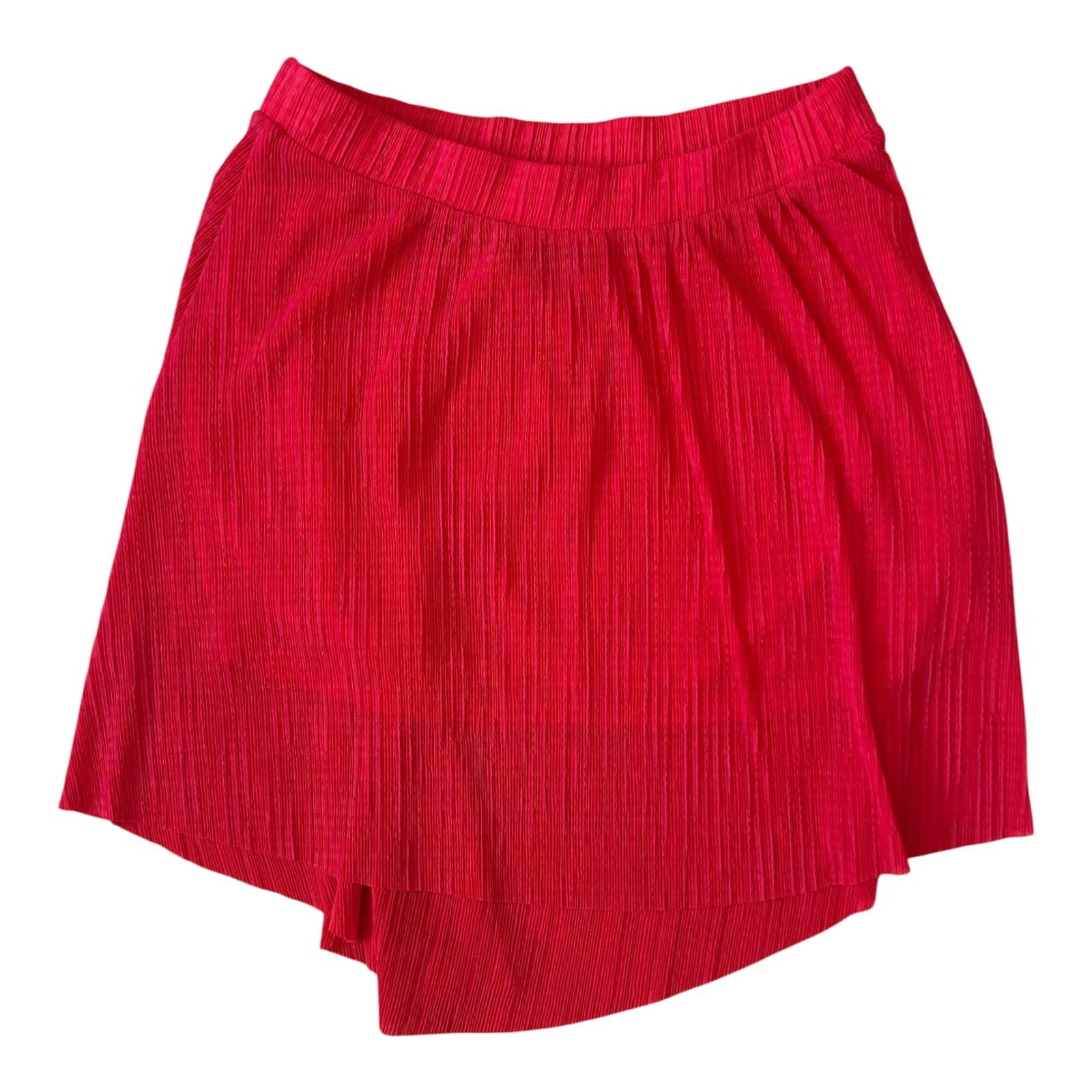 Stradivarius Rock Damen Gr S Rot Asymmetrisch Sommer Mini Trend