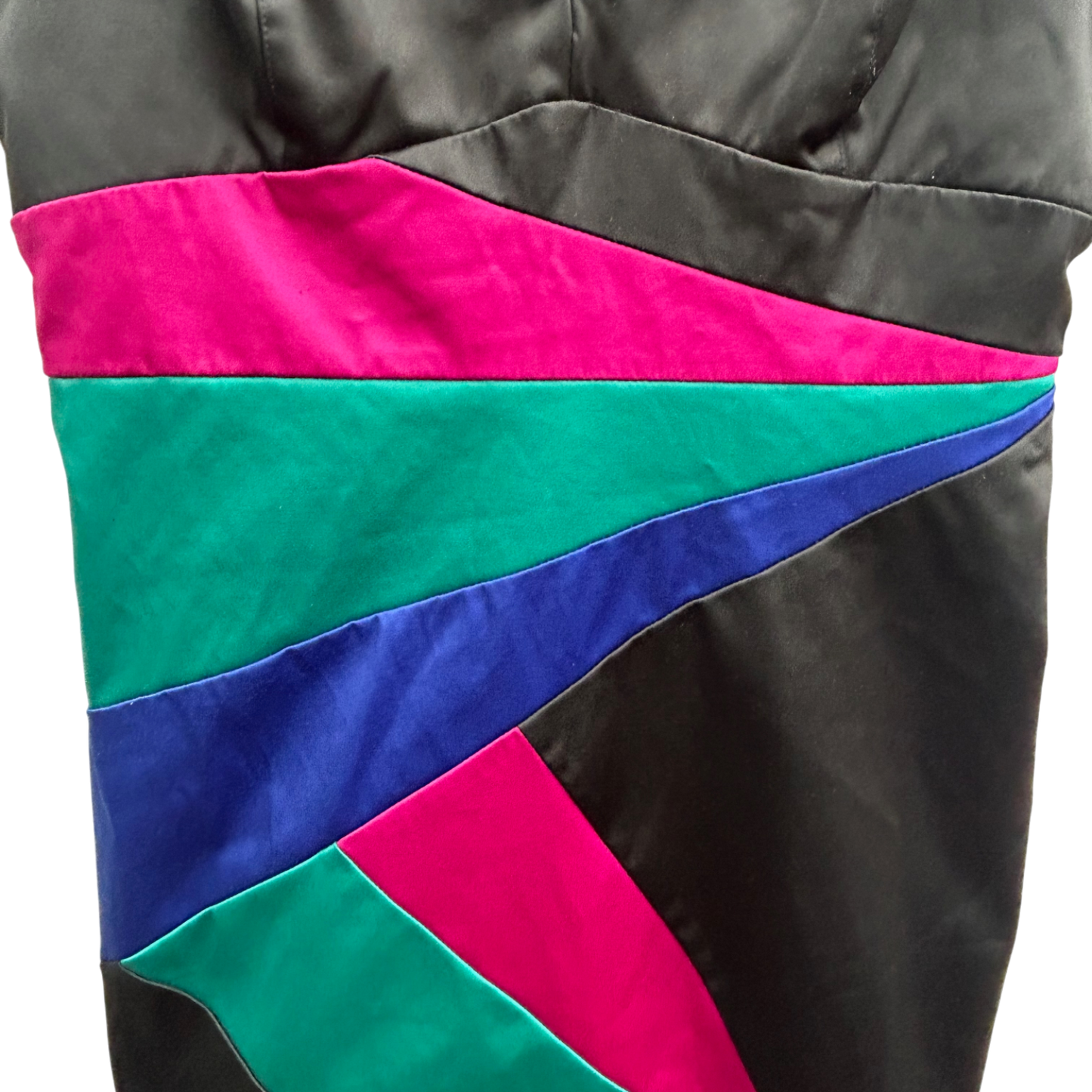 H&M Kleid Damen Gr 36 Schwarz Bunt Satin Partykleid Kurz Elegant Klassisch Reißer