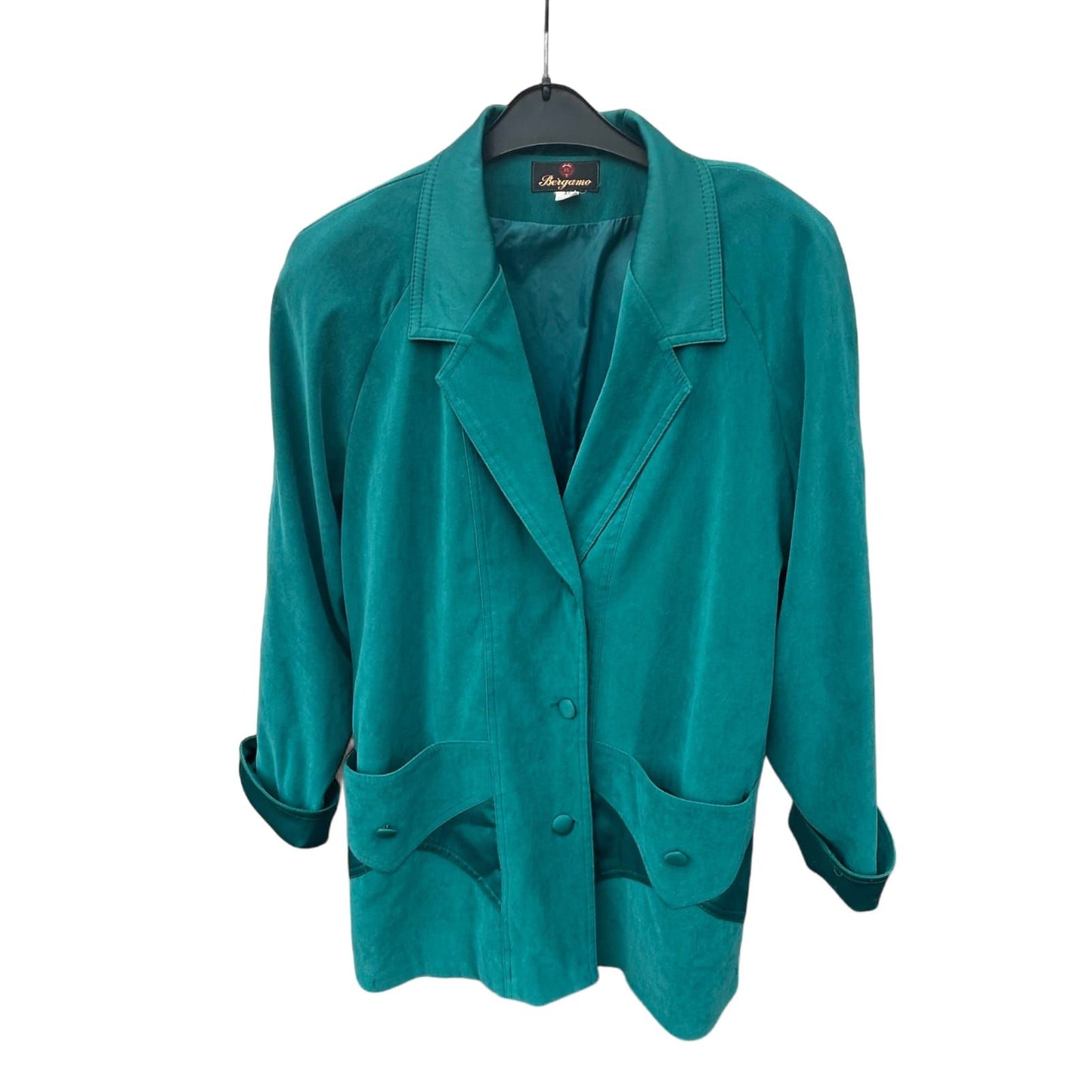 Bergamo Vintage Jacke Damen XL Türkisgrün True Original Retro Streetstyle