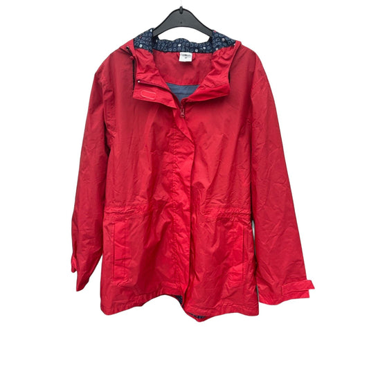 Up2Fashion Damen Regenjacke Rot Größe M Kapuze Wasserdicht Leicht Top Zustand