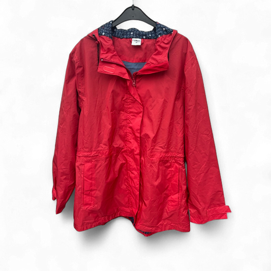 Up2Fashion Damen Regenjacke Rot Größe M Kapuze Wasserdicht Leicht Top Zustand
