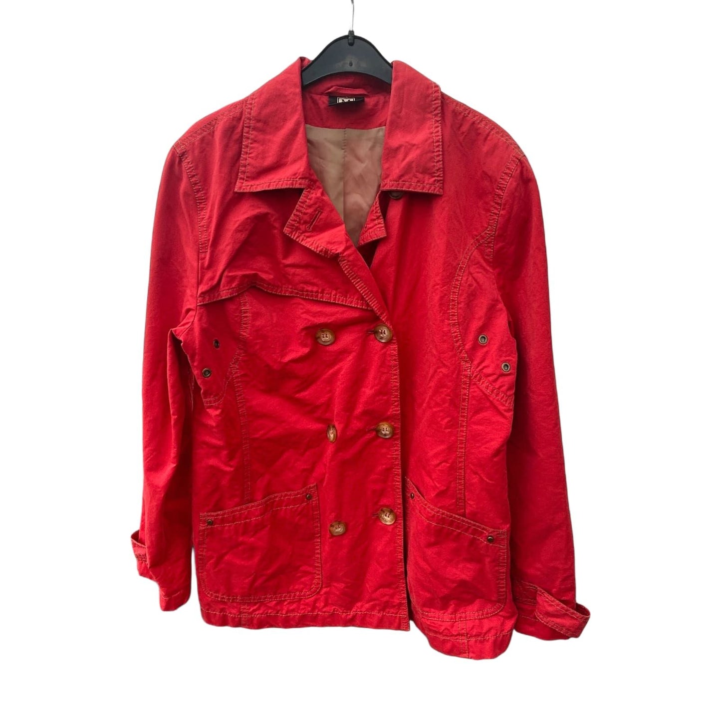 Madeleine Damen Jacke Rot Größe 40 Doppelt Geknöpft Elegant Top Zustand