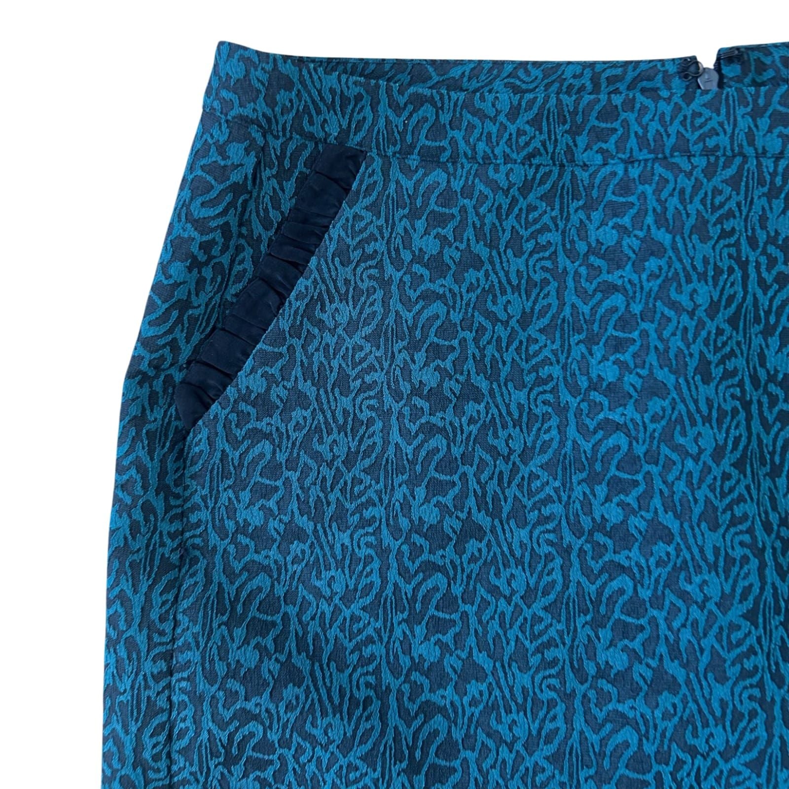 Vero Moda Rock Damen Gr L Dunkelgrün Schwarz Muster Stretch Kurz Modern