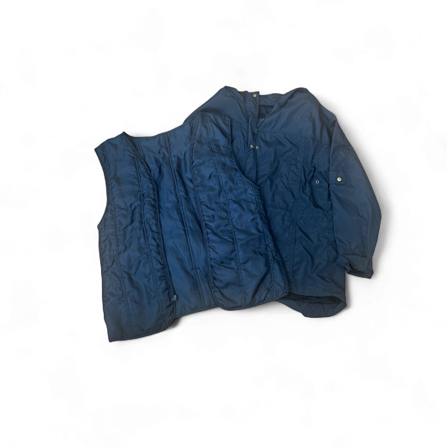 TCM Damen Regenjacke 2-in-1 Dunkelblau Größe 40/42 Mit Weste Übergangsjacke