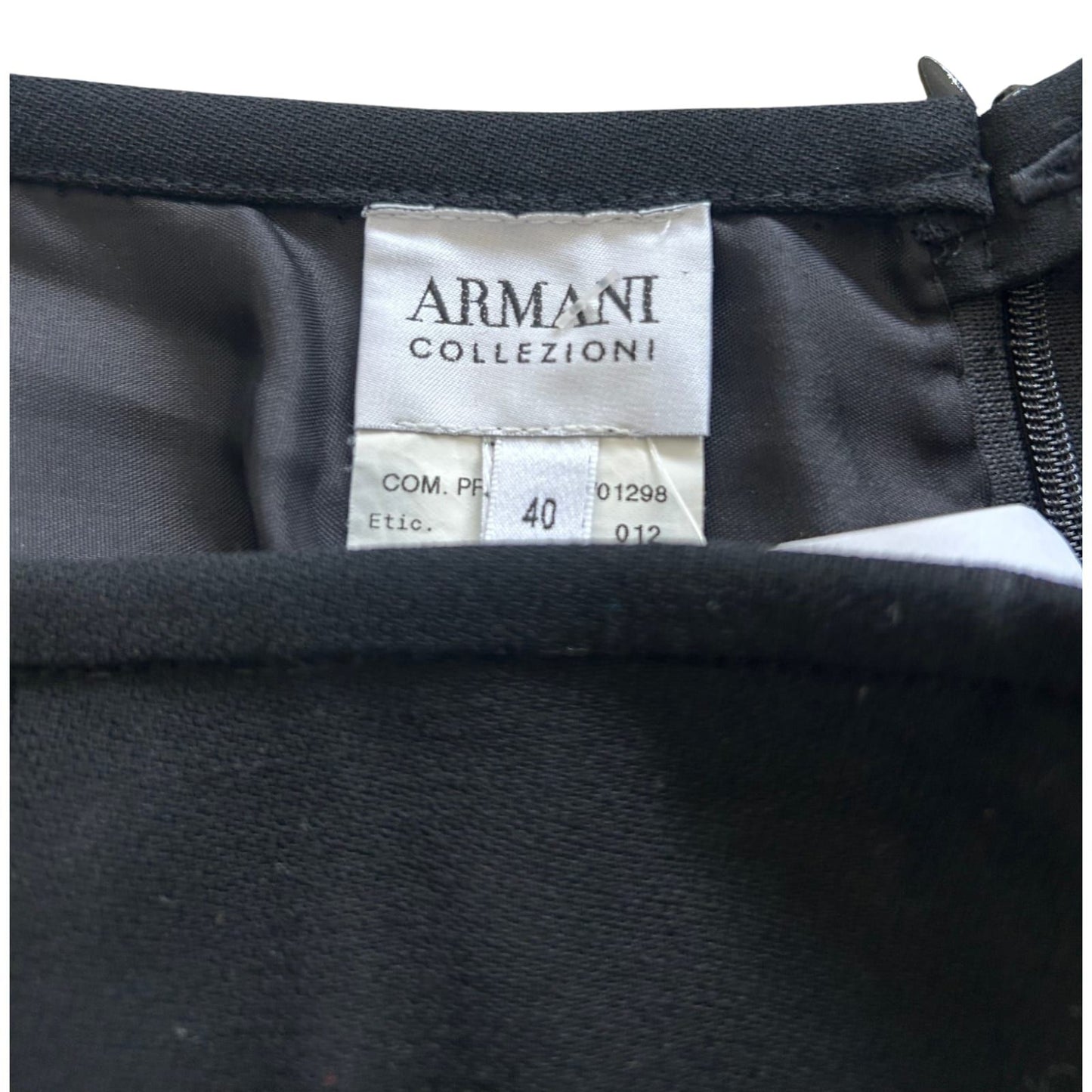 Armani Collezioni Rock Damen Gr 36 Schwarz Schurwolle Midi Elegant Luxus