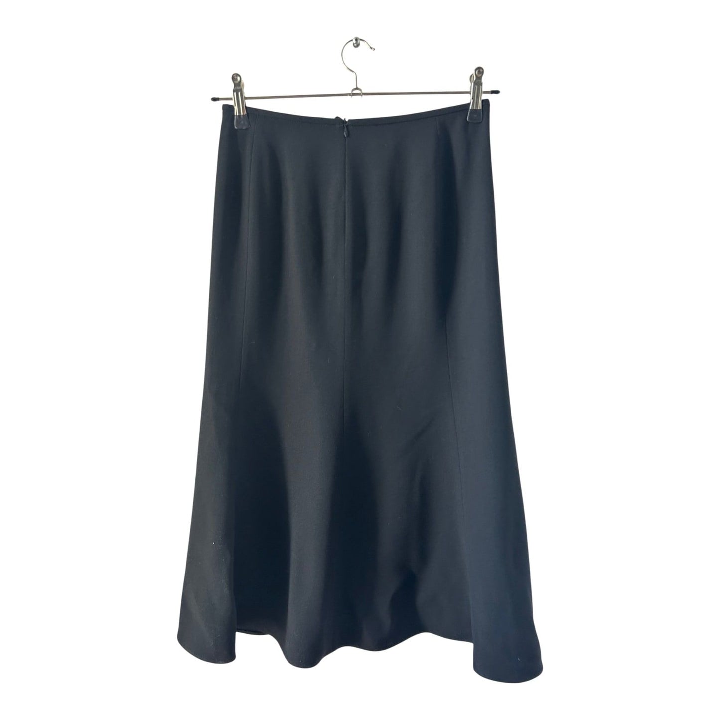 Armani Collezioni Rock Damen Gr 36 Schwarz Schurwolle Midi Elegant Luxus