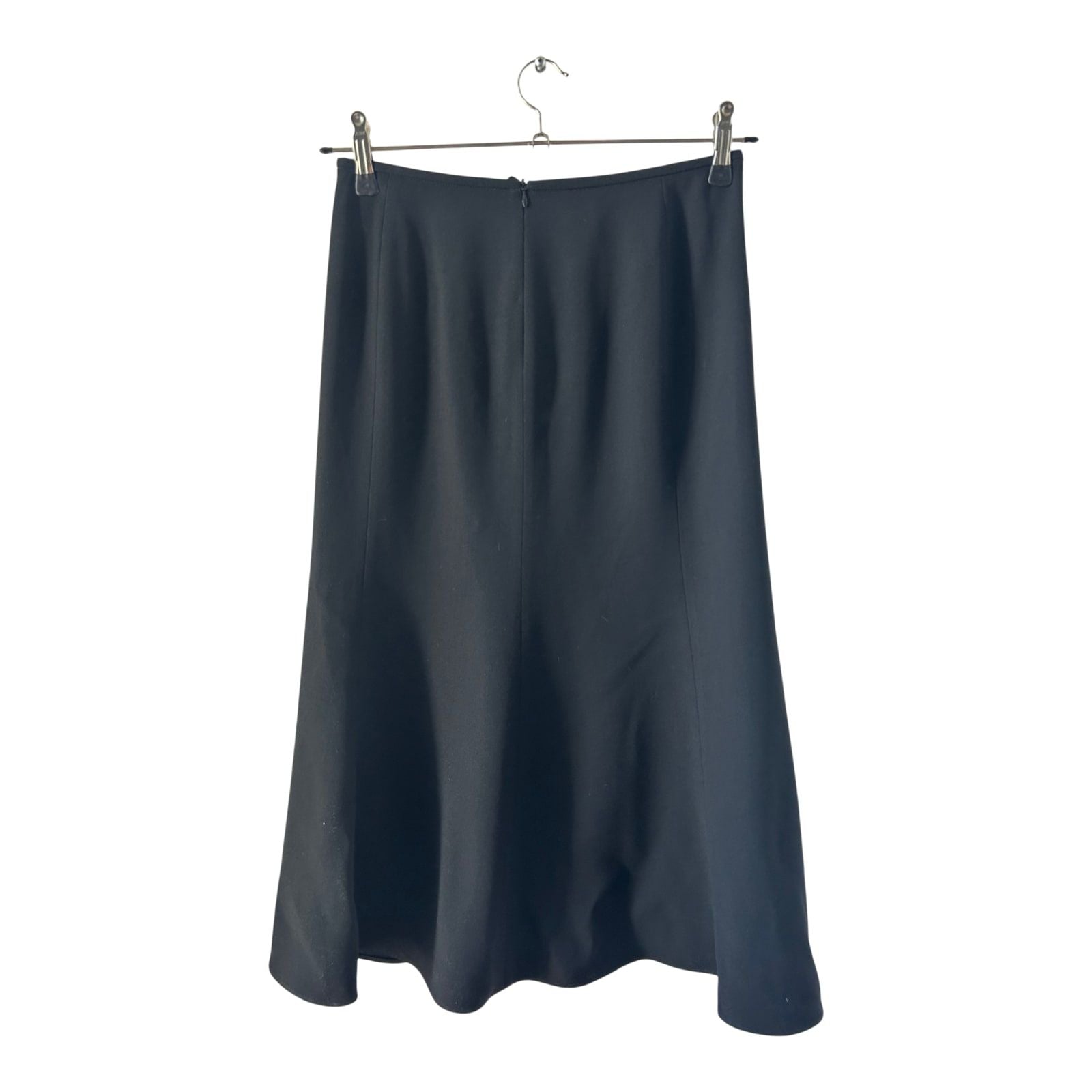 Armani Collezioni Rock Damen Gr 36 Schwarz Schurwolle Midi Elegant Luxus