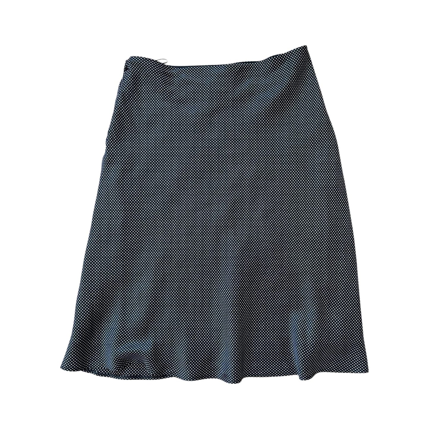 Rene Lezard Rock Damen Gr 42 Seide Schwarz Punkte Midi Elegant Luxus