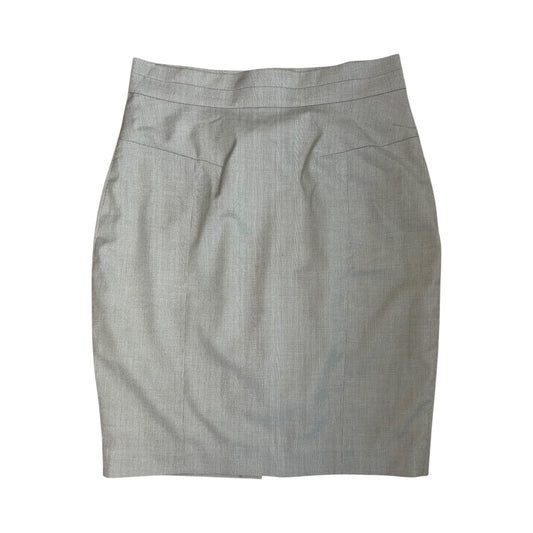 H&M Rock Damen Gr 38 Grau Business Midi Elegant Schlitz Gefüttert Stretch