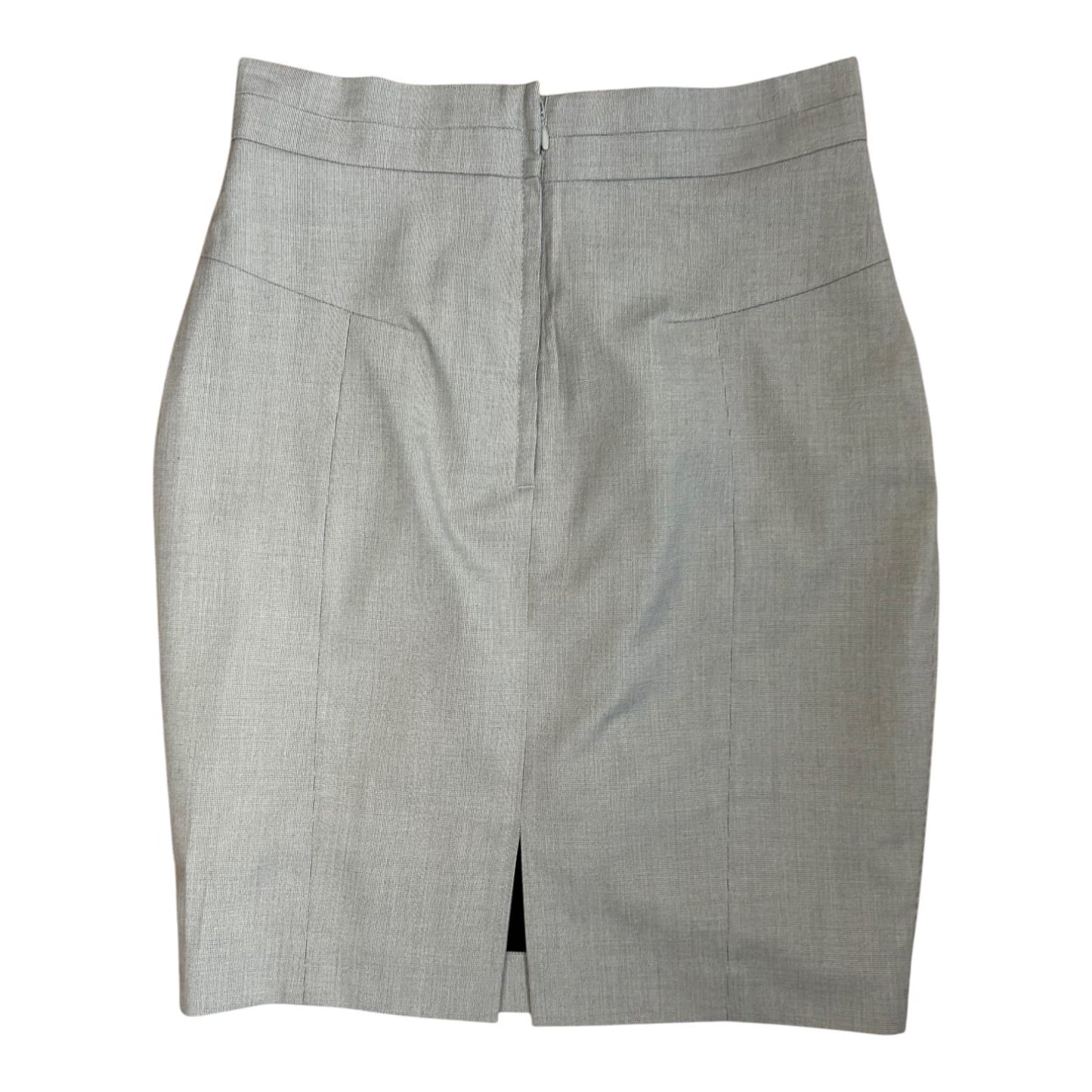 H&M Rock Damen Gr 38 Grau Business Midi Elegant Schlitz Gefüttert Stretch