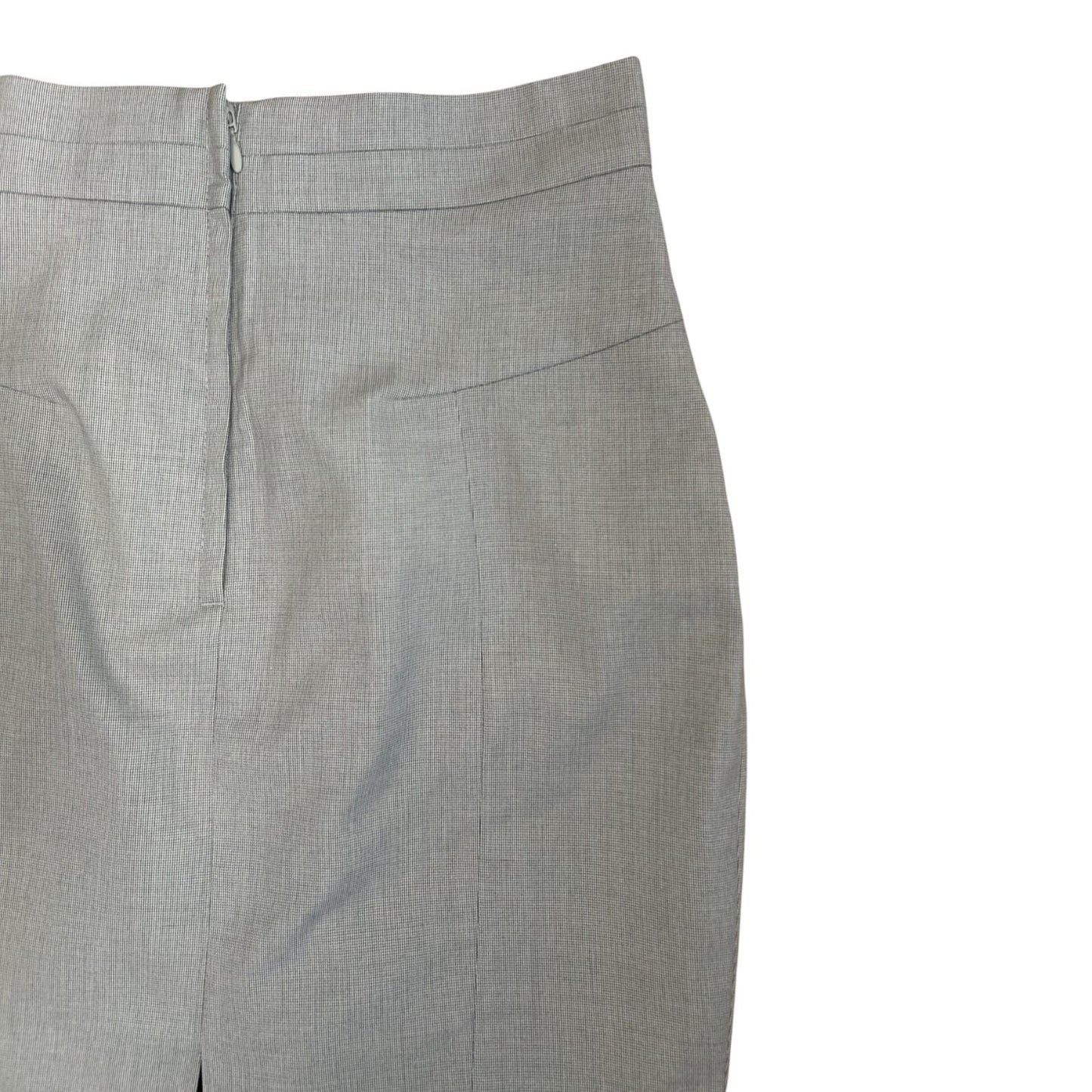 H&M Rock Damen Gr 38 Grau Business Midi Elegant Schlitz Gefüttert Stretch