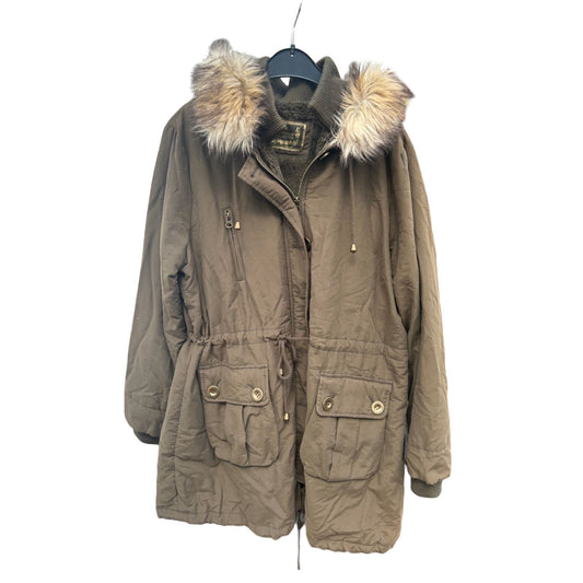 Yessica Damen Parka Gr 46 Khaki Kapuze Teddyfutter Wintermantel Warm Stylisch