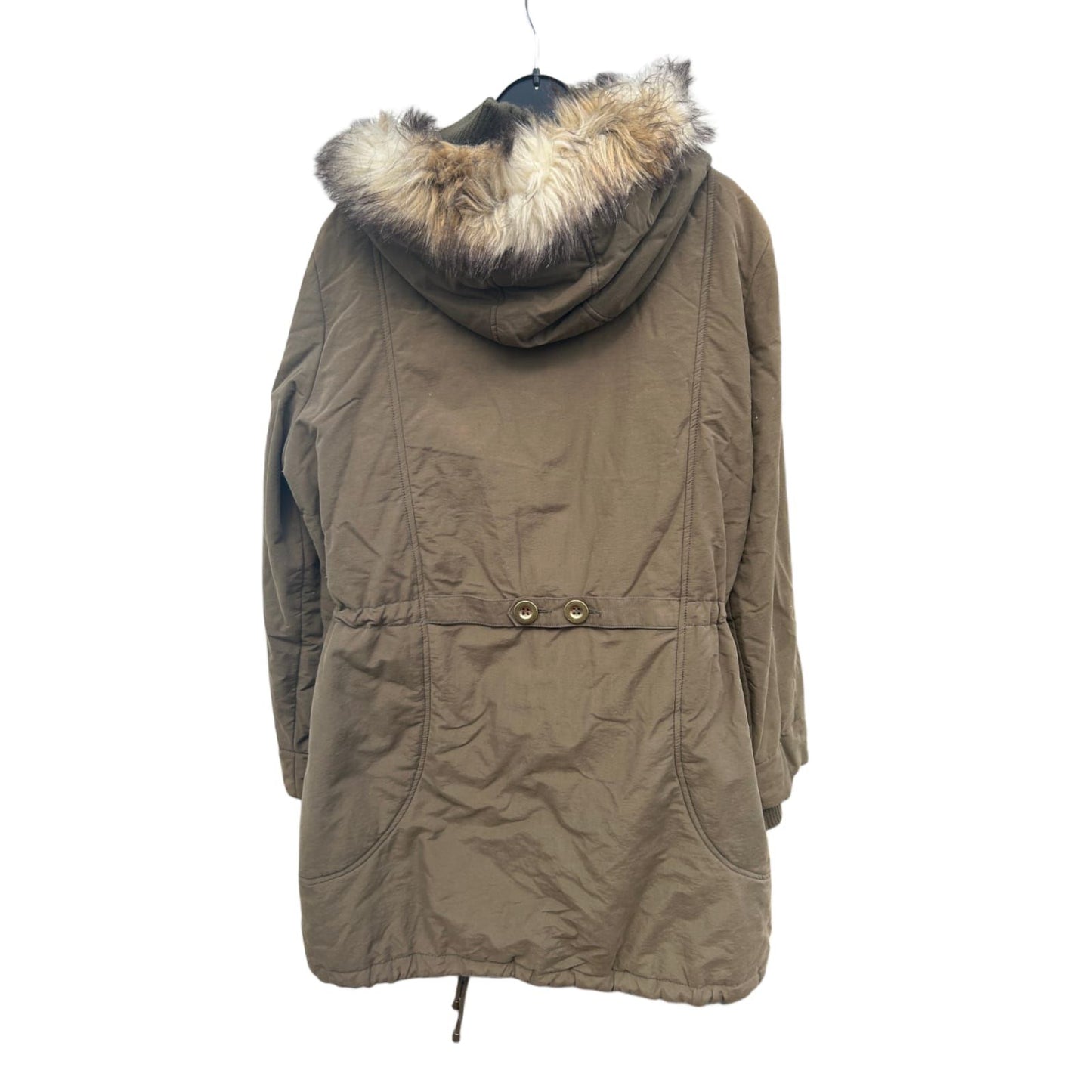 Yessica Damen Parka Gr 46 Khaki Kapuze Teddyfutter Wintermantel Warm Stylisch