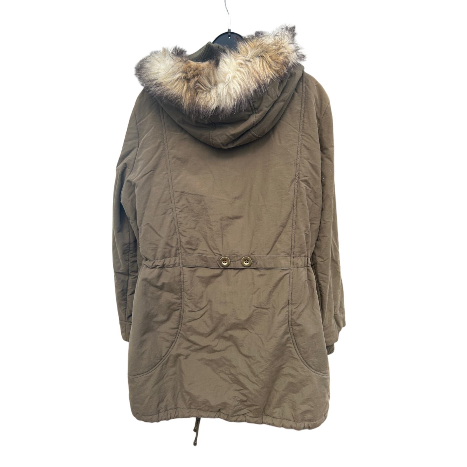 Yessica Damen Parka Gr 46 Khaki Kapuze Teddyfutter Wintermantel Warm Stylisch