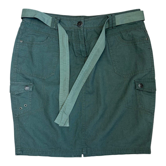 MS Mode Rock Damen Gr 40 Khaki Leinen Baumwolle Utility Taschen Gürtel