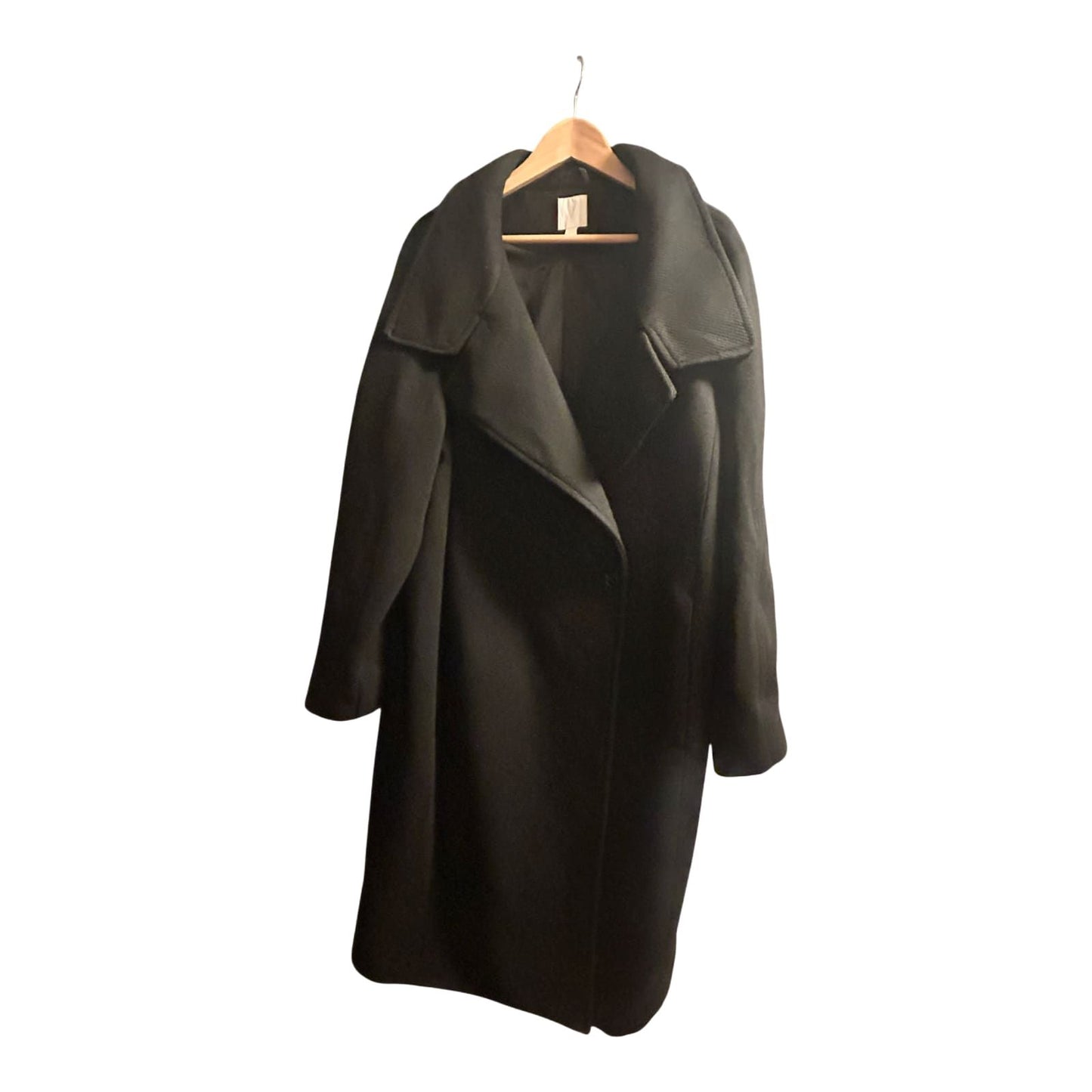 H&M Mantel Damen Gr XXL Schwarz Lang Eleganter Wintermantel Schwerer Stoff Warm