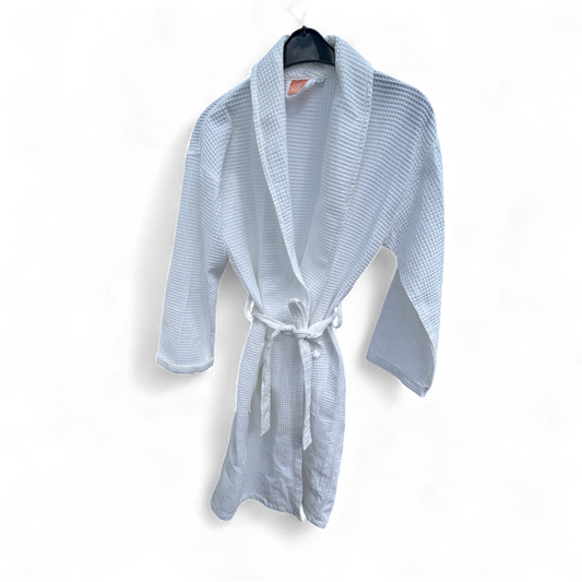 Sherwood Bademantel Waffelpiqué Weiß Größe M Unisex Spa Hausmantel Neu