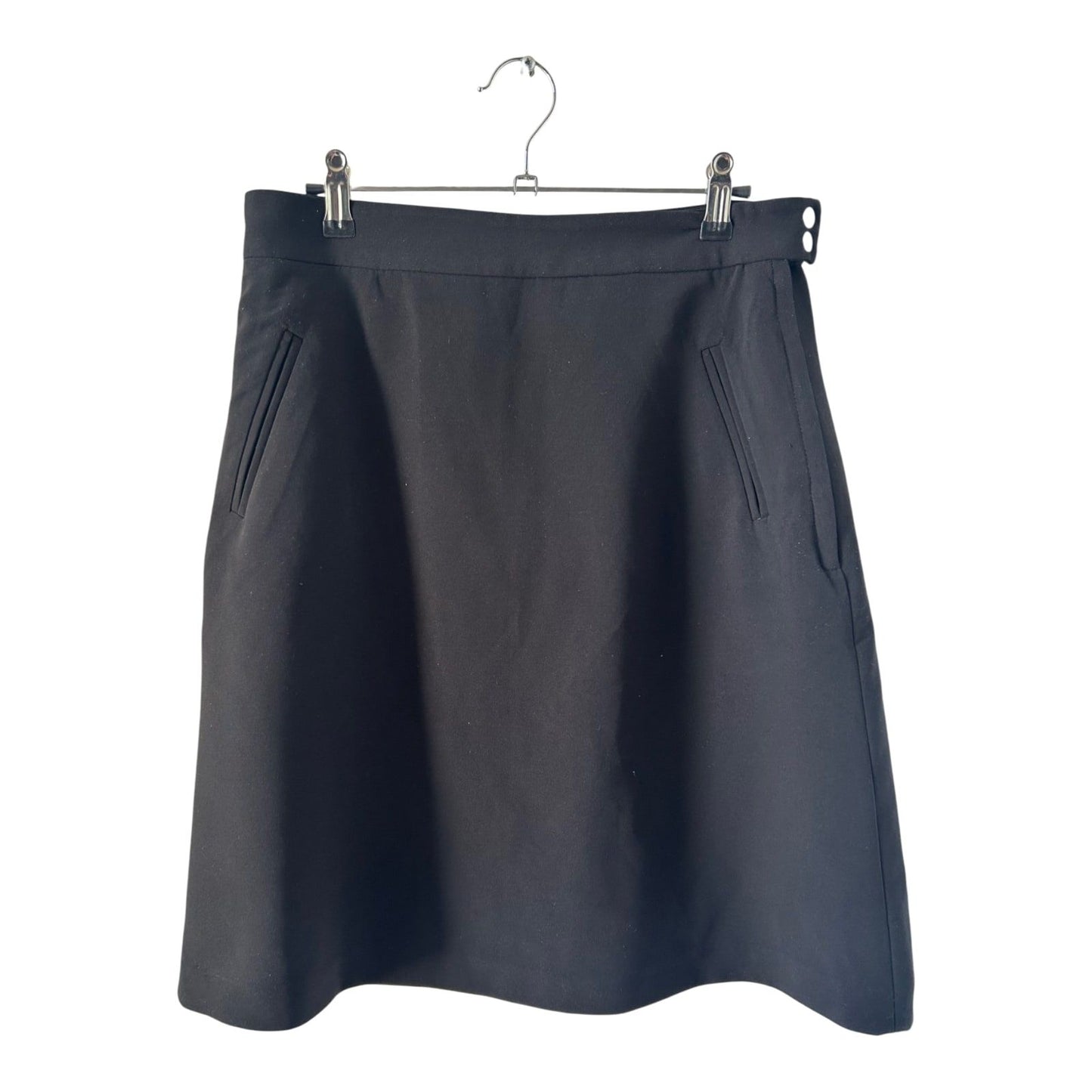 H&M Rock Damen Gr 40 Schwarz Midi Elegant Business Stretch Seitlicher Zipper