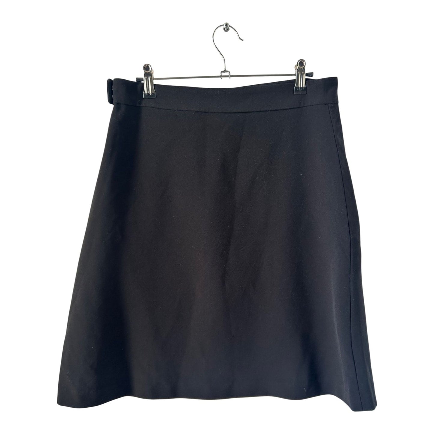 H&M Rock Damen Gr 40 Schwarz Midi Elegant Business Stretch Seitlicher Zipper