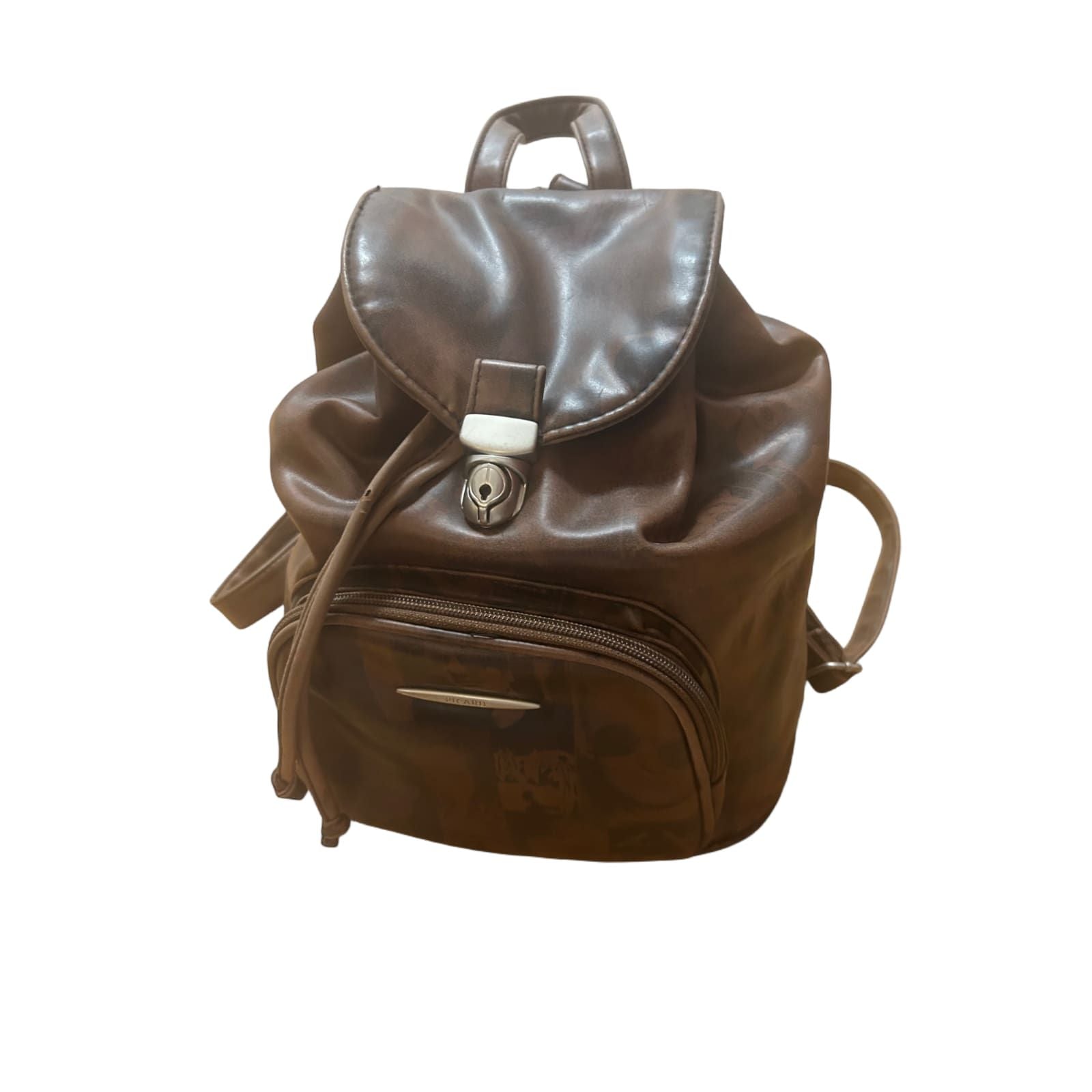 🎒 Picard Rucksack Braun – Lederoptik mit Gesichtermuster 🤎🧑‍🎨