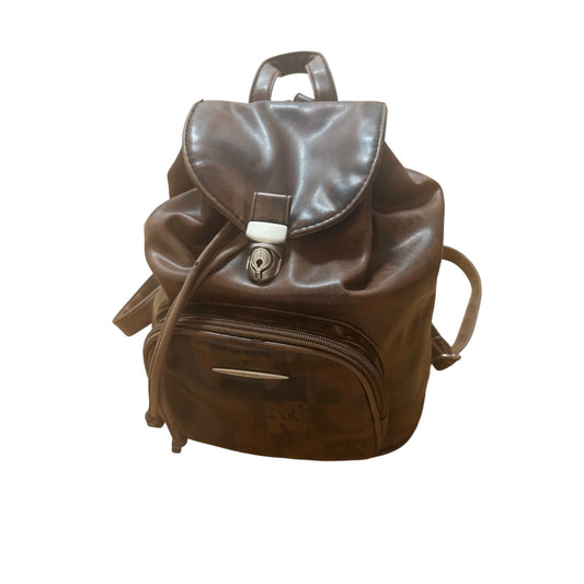 🎒 Picard Rucksack Braun – Lederoptik mit Gesichtermuster 🤎🧑‍🎨