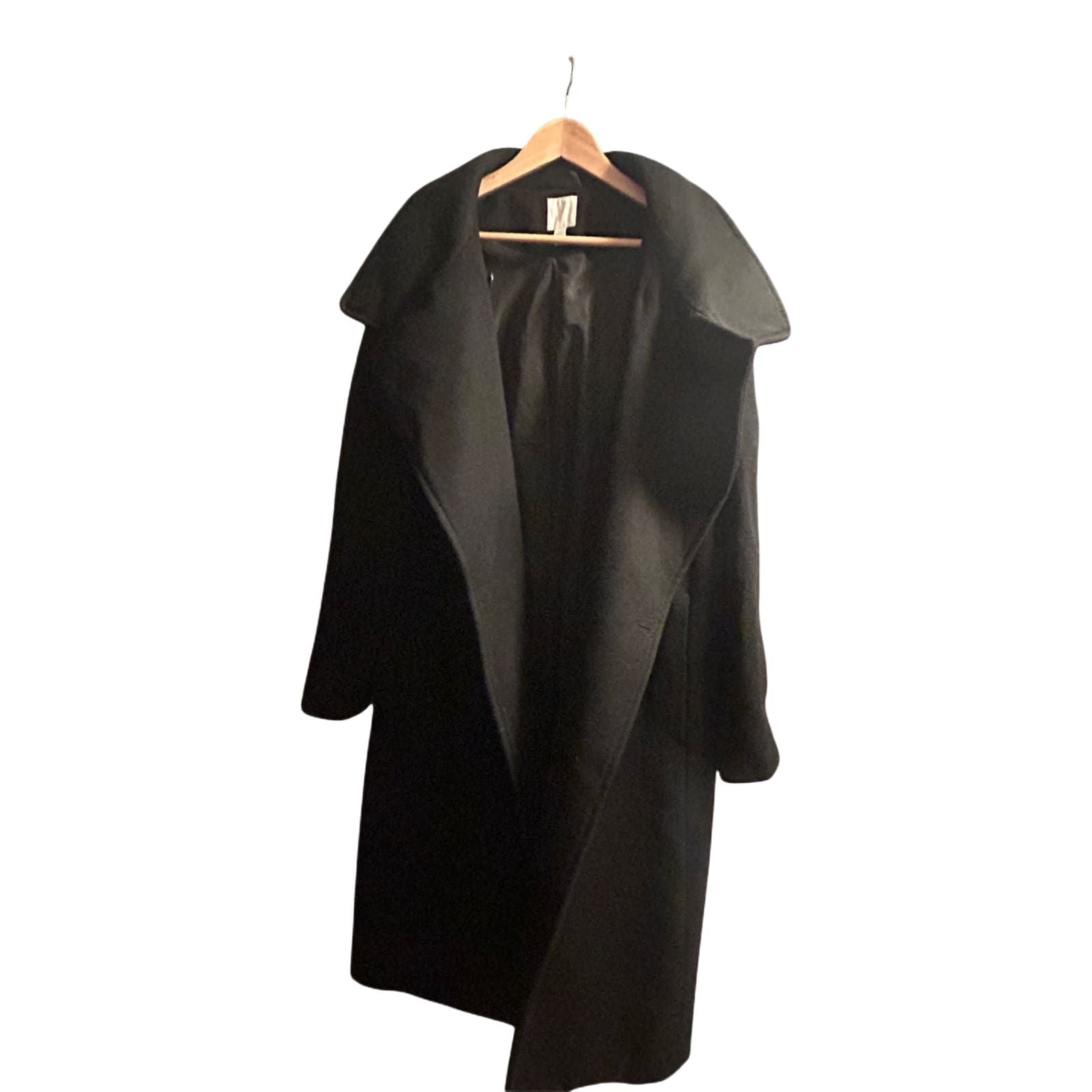 H&M Mantel Damen Gr XXL Schwarz Lang Eleganter Wintermantel Schwerer Stoff Warm