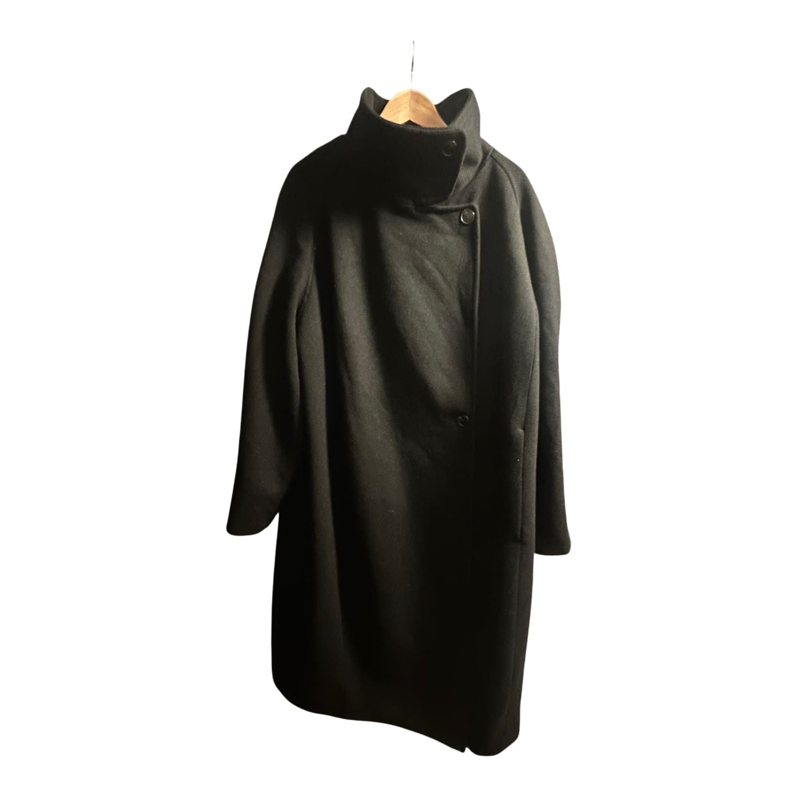 H&M Mantel Damen Gr XXL Schwarz Lang Eleganter Wintermantel Schwerer Stoff Warm