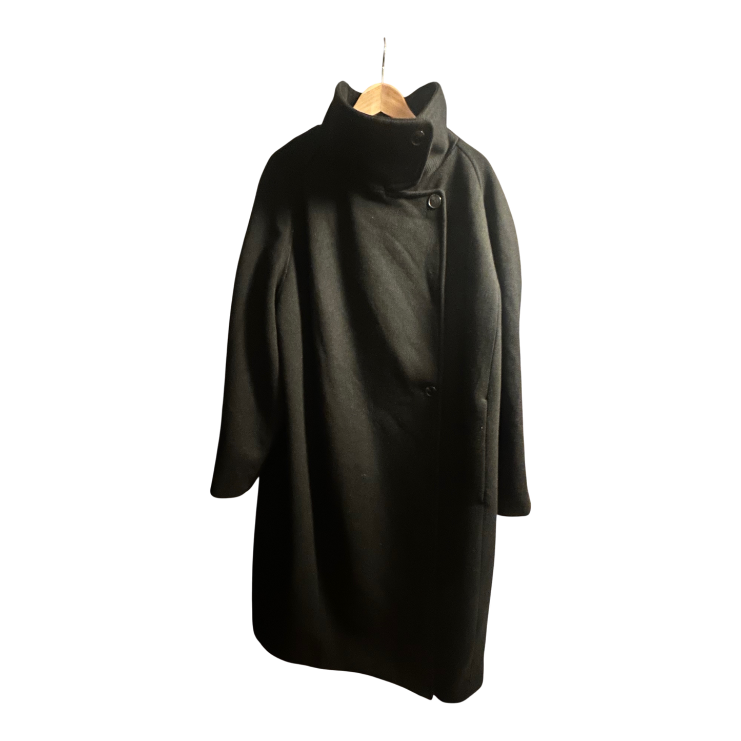 H&M Mantel Damen Gr XXL Schwarz Lang Eleganter Wintermantel Schwerer Stoff Warm