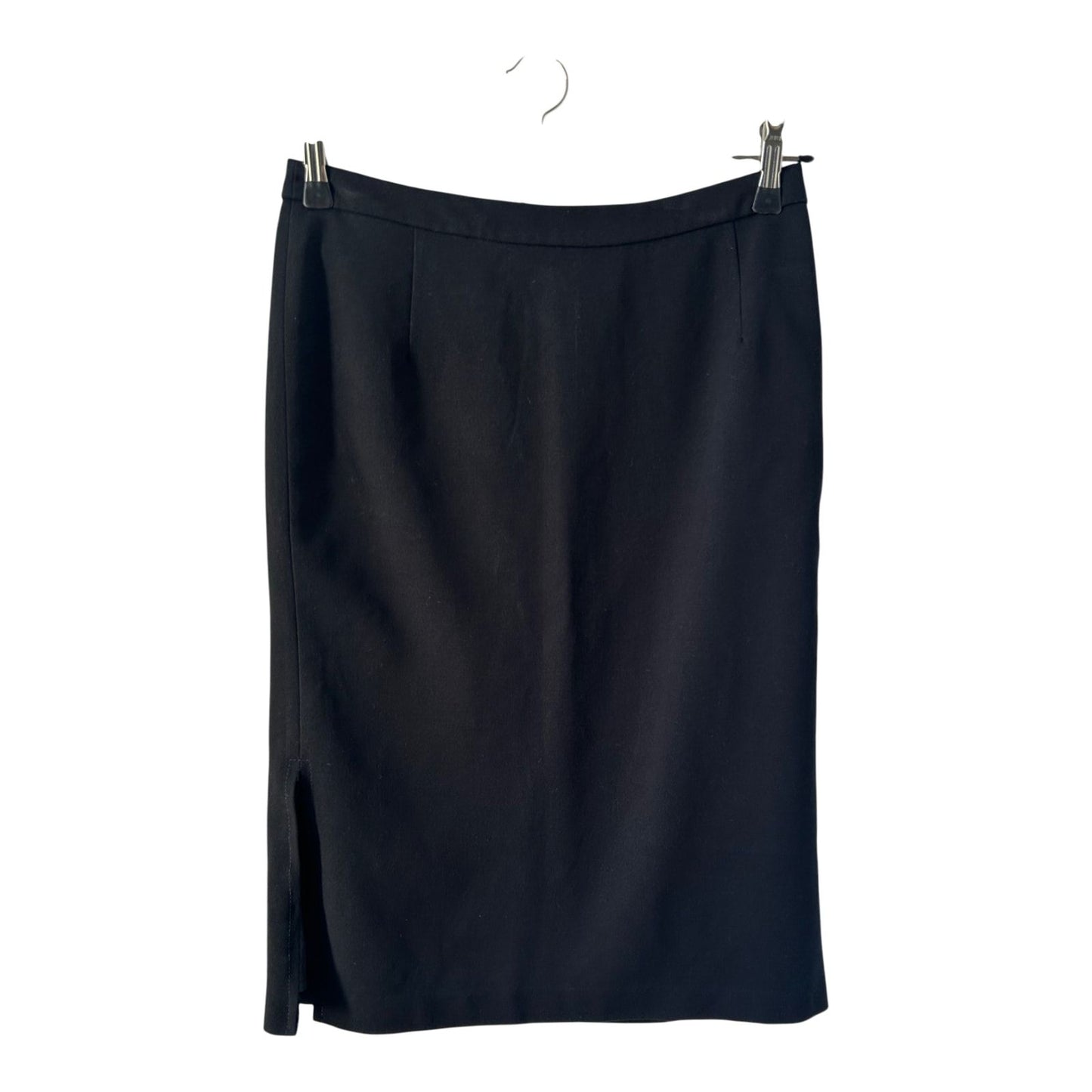 H&M Damen Rock Gr 36 Schwarz Business Midi Elegant Schlitz Gefüttert