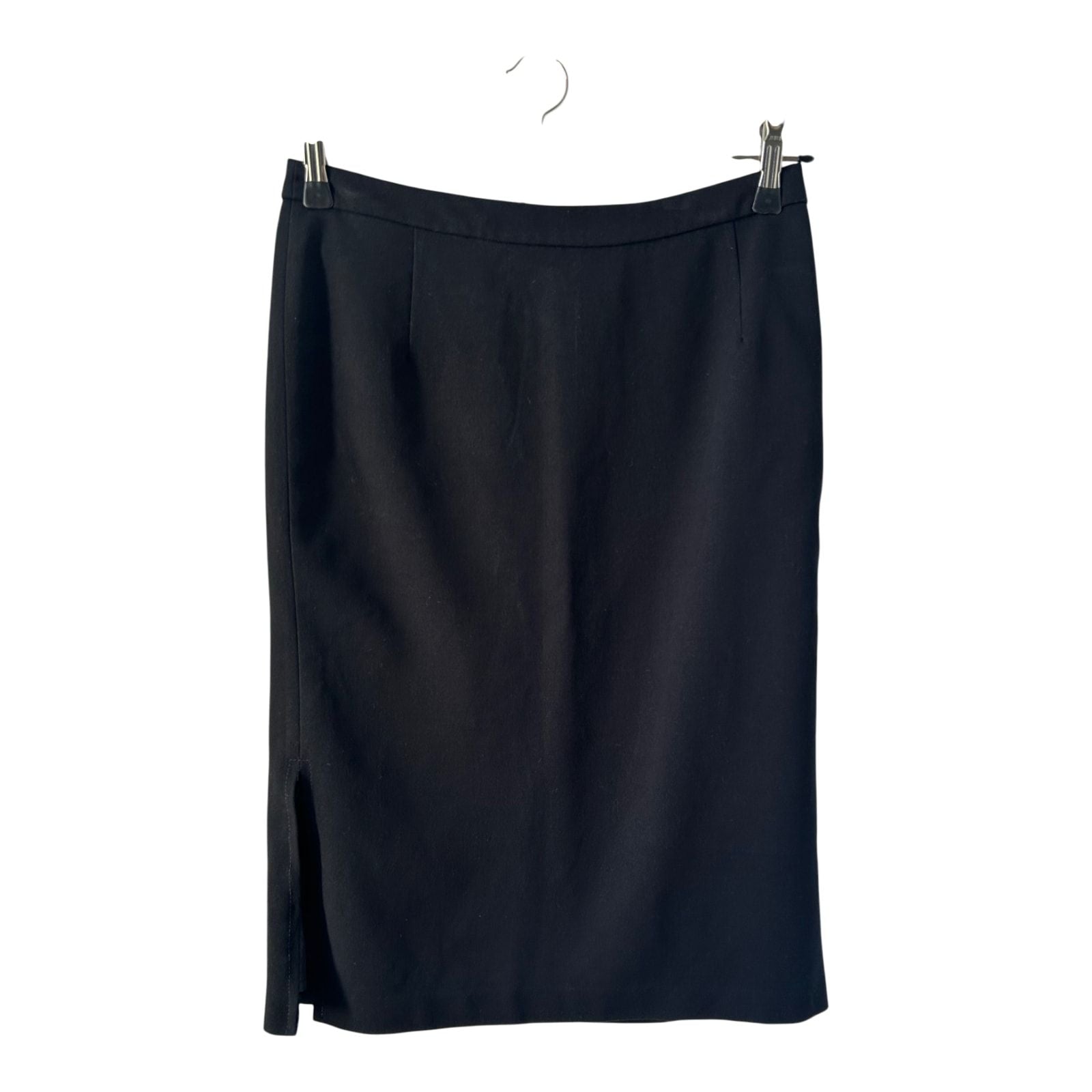 H&M Damen Rock Gr 36 Schwarz Business Midi Elegant Schlitz Gefüttert