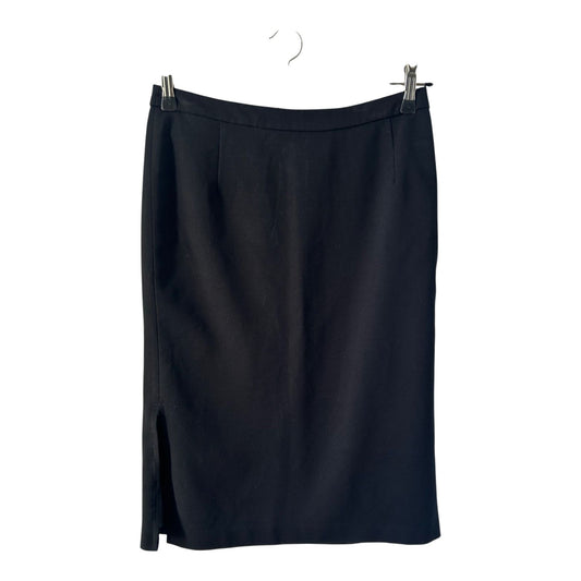 H&M Damen Rock Gr 36 Schwarz Business Midi Elegant Schlitz Gefüttert
