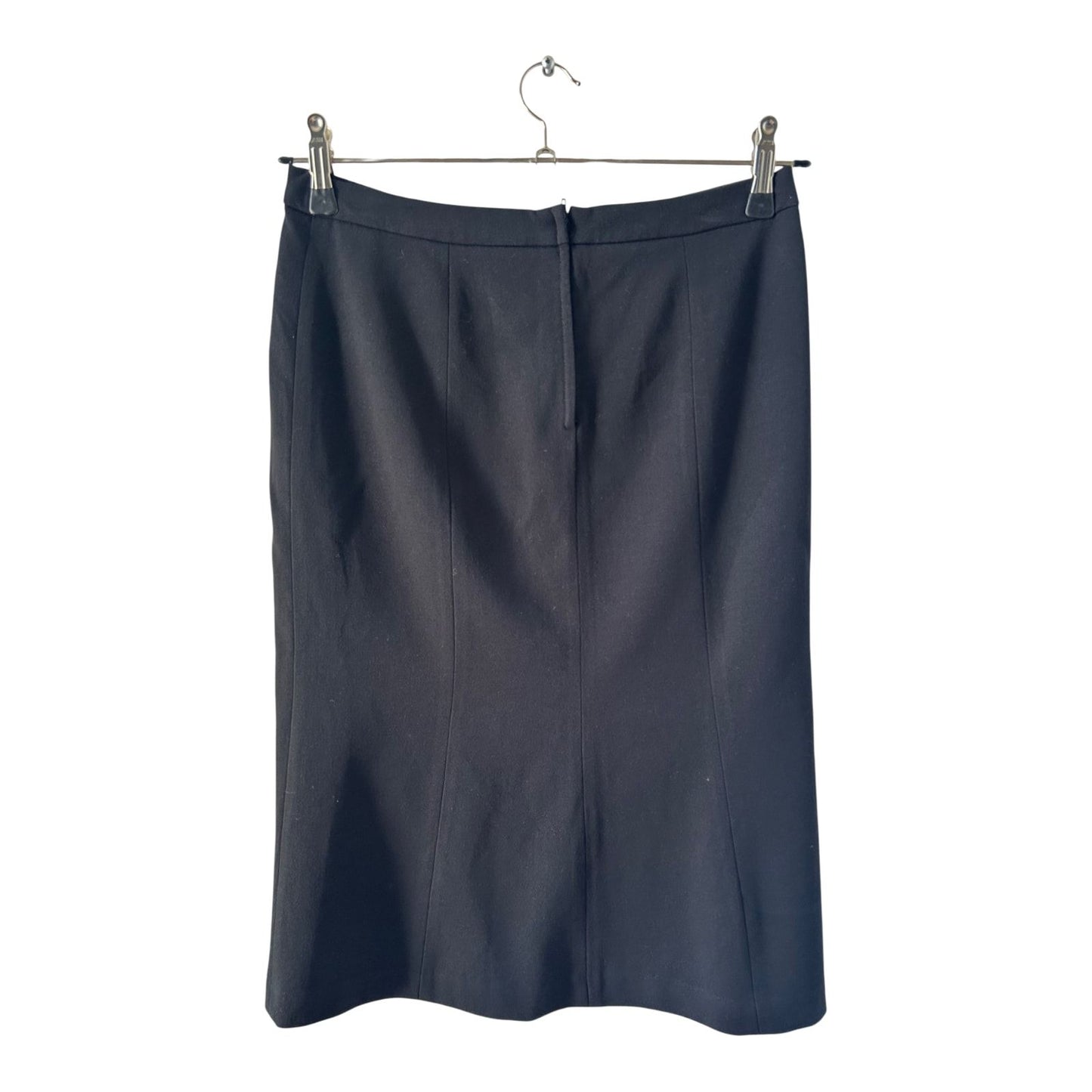 H&M Damen Rock Gr 36 Schwarz Business Midi Elegant Schlitz Gefüttert