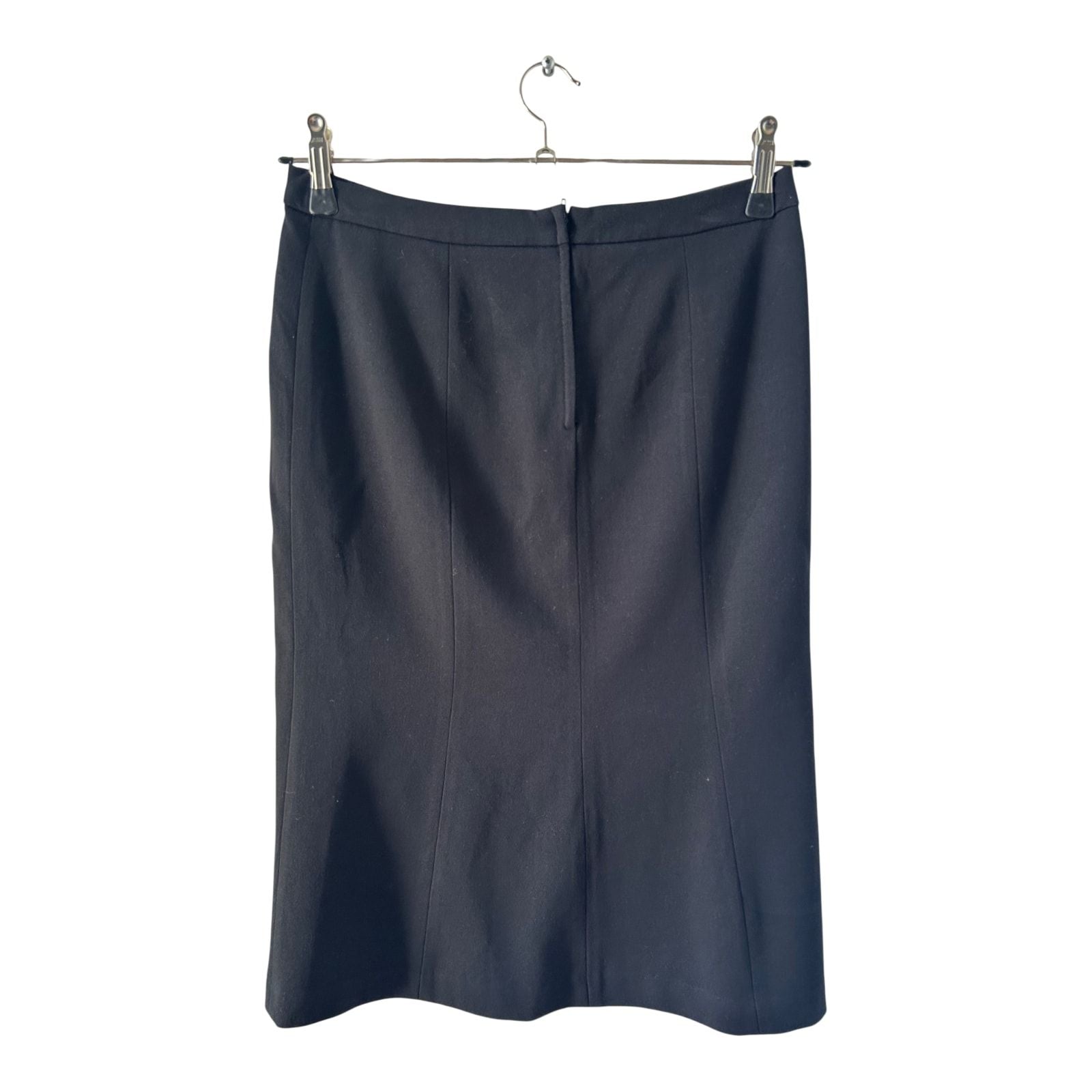 H&M Damen Rock Gr 36 Schwarz Business Midi Elegant Schlitz Gefüttert
