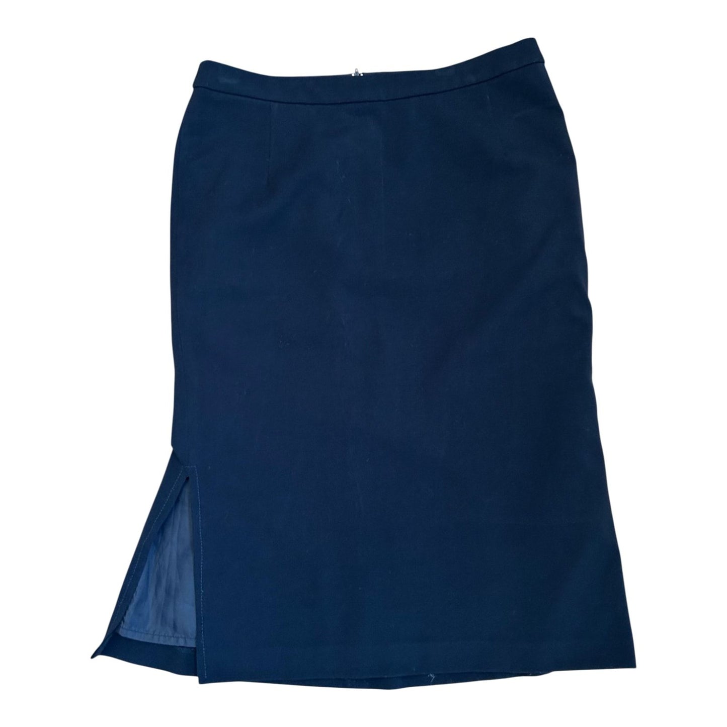 H&M Damen Rock Gr 36 Schwarz Business Midi Elegant Schlitz Gefüttert