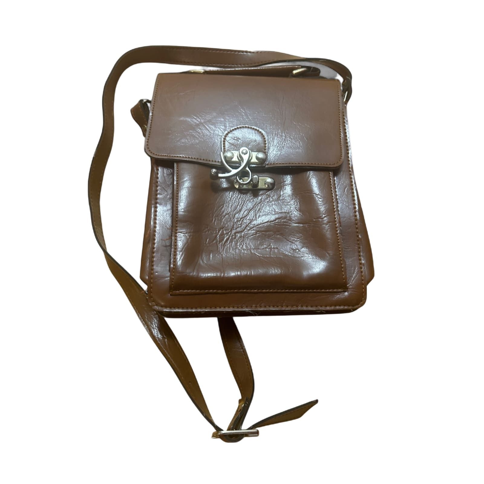 👜 Satisburrys Ledertasche Braun – Vintage – Drehverschluss 🧳