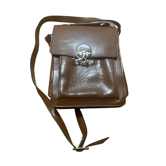 👜 Satisburrys Ledertasche Braun – Vintage – Drehverschluss 🧳