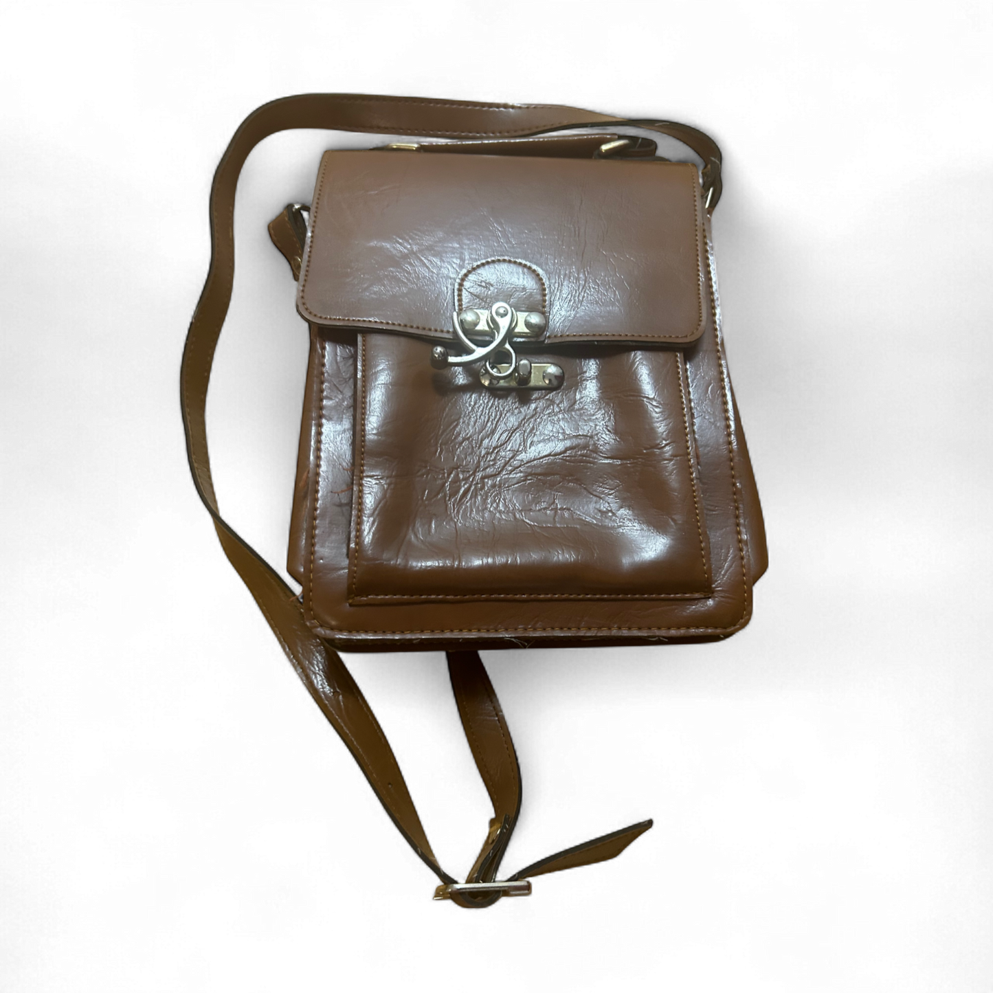 👜 Satisburrys Ledertasche Braun – Vintage – Drehverschluss 🧳