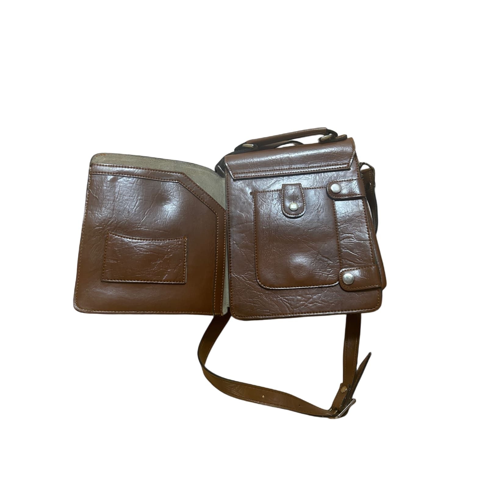 👜 Satisburrys Ledertasche Braun – Vintage – Drehverschluss 🧳