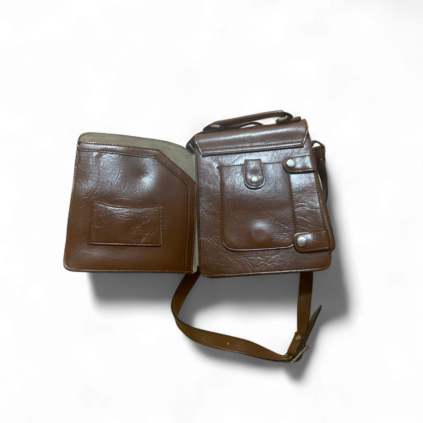 👜 Satisburrys Ledertasche Braun – Vintage – Drehverschluss 🧳