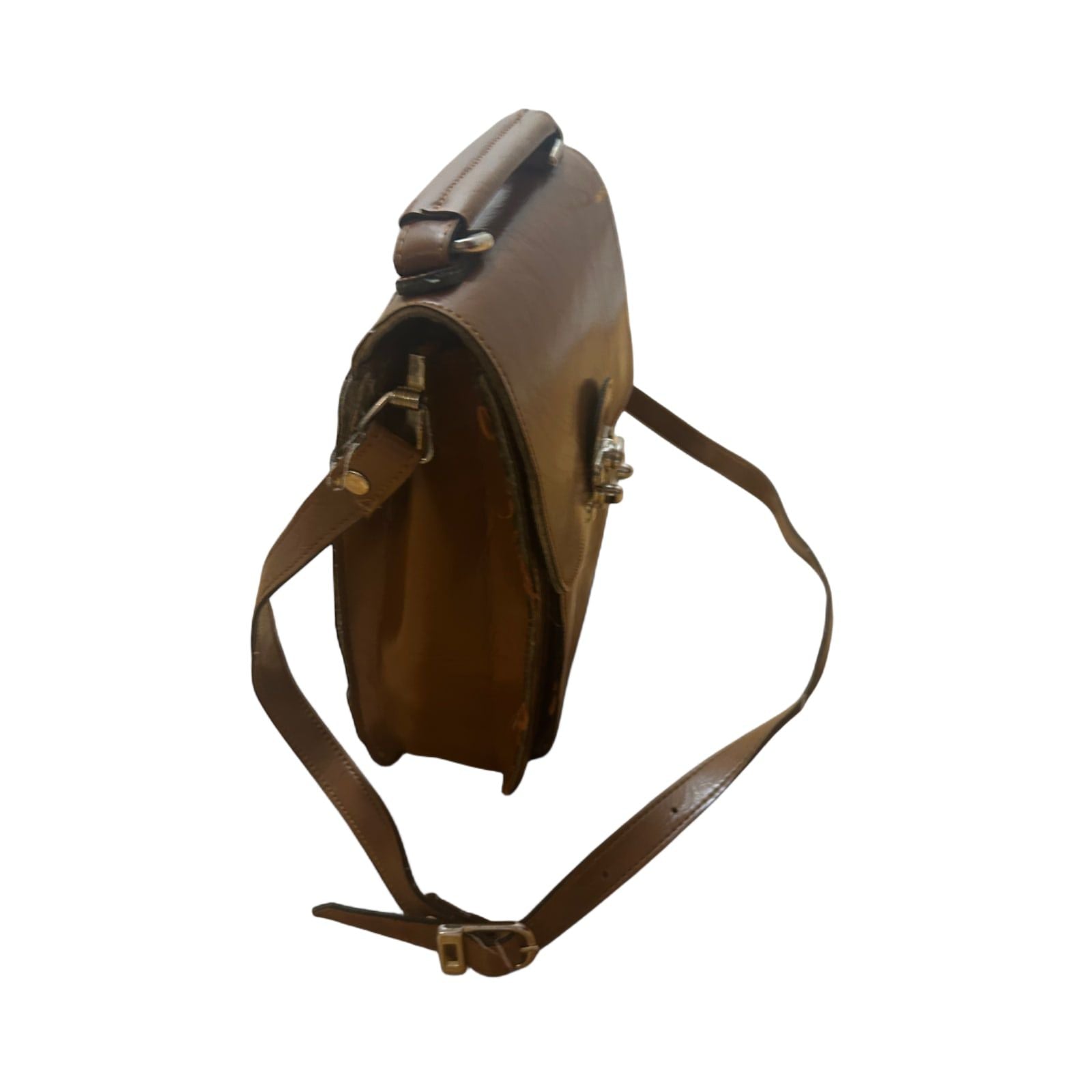 👜 Satisburrys Ledertasche Braun – Vintage – Drehverschluss 🧳